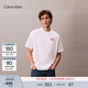 Calvin KleinJeans夏季男士休閑通勤ck刺繡字母純棉圓領純色內搭短袖上衣T恤 YAA-月光白 L 尺碼偏大，建議拍小一碼