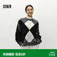 森馬（Semir）森柔|毛衣女冬菱形格撞色落肩圓領(lǐng)寬松套頭衫慵懶學(xué)院風(fēng)毛衫 灰黑色調(diào)00329 S