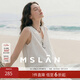MSLAN法式V領蕾絲鏤空馬甲2026夏季新款高級感輕薄透氣開衫馬夾上衣 本白 S