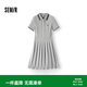 森馬（Semir）連衣裙女夏季撞色polo領短裙字母運動風學院風百褶裙101325114051