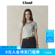 ELAND【62%棉】衣戀T恤女撞色U領設計短袖通勤上衣夏季新款 中灰色(18)M/Grey-A款F24E02 M /165