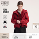 Teenie Weenie【雙棲彩殼防潑水】小熊女冬加絨兩件套工裝夾克外套 紅色 M