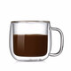 美斯尼 玻璃茶杯泡茶花茶杯玻璃杯子普洱茶杯咖啡馬克杯牛奶果汁早餐麥片杯加厚帶把手女男士雙層隔熱杯大號 290毫升