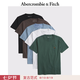 Abercrombie & Fitch經典小麋鹿圖案美式純棉5件組合套裝短袖T恤26春夏男裝124-6029 深色多色 S (175/92A)