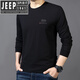 JEEP SPIRIT莫代爾長(cháng)袖t恤男2024春秋季薄款寬松大碼休閑體恤打底衫 黑色 XL