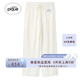 gelatopique睡褲女26春夏新品半邊絨山本寬齋花邊長褲居家PWNP261024 灰白色 均碼