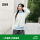森馬（Semir）森柔|針織開衫女冬季短款絞花肌理圓領毛衫百搭疊穿打底上衣 奶白10501 S