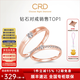 CRD克徠帝【七夕禮物】契合鉆石情侶款對戒婚戒結婚訂婚鉆戒鉑金戒 18K玫瑰金色一對 男戒約3分 女戒共約5分