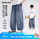 左西童裝男童牛仔褲2026新款兒童薄款透氣彎刀褲夏季褲子 牛仔色 140