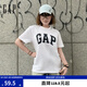 GAP男女裝純棉印花logo圓領修身短袖T恤美版856659 白色 L 美碼 XL亞洲碼185/104A 【偏小，建議選大一碼】