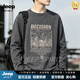 JEEP SPIRIT長袖t恤男2026秋季款純色寬松大碼打底衫男體恤衫純棉T恤 灰色 M