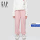 蓋璞（GAP）【大小童同款】男女童秋季款logo抓絨束腳褲衛褲805417