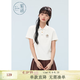 紫涵（ZIHAN）紫涵polo領(lǐng)短袖T恤女2025年夏季新款學(xué)院風(fēng)貓咪刺繡白色休閑上衣 白色 L