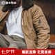 馬登工裝美式復古B15飛行員棉服夾克男保暖毛領加厚棉衣冬男士外套 卡其色 【襖男款冬季/飛行夾克棉服/軍棉襖/厚外套】 XL