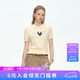 ELAND衣戀【青藤衫】100%棉毛衣女短袖菱格短款套頭針織T恤26春夏新款 象牙白/白色(39)Ivory S /160