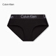 Calvin Klein內衣女士提花腰邊ck莫代爾混紡半包臀三角內褲女 UB1-深黑色 1條 M