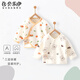 貝樂咿新生兒衣服半背衣純棉a類0-3個月嬰兒和尚服上衣秋冬季厚款初生兒 大吉大利-5789+蘋果熊-5805 59 【適合1-3個月】