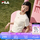 FILA 斐樂官方女裝針織短袖衫2026夏新款時尚休閑刺繡logo修身T恤 云菇白-WT M 165/84A/M
