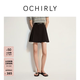 歐時力OCHIRLY[季末折扣]蕾絲花邊百褶褲裙a字短裙半身裙裙子夏季女士 黑色 S