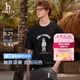 HAZZYS【涼感】哈吉斯男裝 26新款夏季短袖T恤男PHIZ印花男上衣 黑色BK L （175/96A 48）