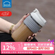 樂扣樂扣（LOCK&LOCK）咖啡杯耐熱玻璃水杯子男女學(xué)生便攜式雙飲吸管杯隨手杯500ML灰色