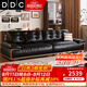 DDC中古風黑桃北美黑胡桃木實木沙發客廳家具親友2026年新款真皮沙發 2.4M直排【實木胡桃紋底框】 旗艦版【接觸面生態牛皮+松木框架】