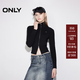 ONLY2025冬季新款百搭保暖小高領顯瘦短款開衫針織衫女|12543A002 H1Z黑色 S
