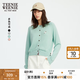 Teenie Weenie小熊女裝毛針織衫春秋簡約時尚輕薄圓領開衫 A-薄荷色 S