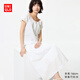 優(yōu)衣庫(kù)棉麻打褶長(zhǎng)裙女裝/半身裙裙子26春夏新款482285 01 乳白色 S