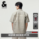 杰克·瓊斯（JACK&JONES）夏季男款襯衫短袖寬松格紋字母膠印側縫織布舒適226204035 C13羽毛灰 L