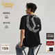 卡賓（CABBEEN）【280G重磅純棉】T恤男粗糙肌理感涂鴉LOGO設計2026春透氣短袖T恤 煤黑色01 L /175/50