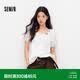 森馬（Semir）短袖襯衫女夏季短款串珠方領泡泡袖白色2026法式上衣109326104007