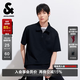 杰克·瓊斯（JACK&JONES）26年新款夏季短袖polo衫男士華夫格潮流休閑拉鏈翻領寬松t恤男裝 E40黑色 L （180）