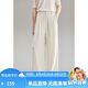 ELLE KIDS夏季女童度假風連腰垂感長褲無痕腰頭松弛直筒褲休閑長褲