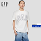 蓋璞Gap男女裝早秋純棉印花logo短袖T恤美式725617 白色 S (165/88A) 亞洲尺碼