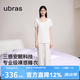 ubras26年新款呼呼薰衣草短袖短褲睡衣女士高端睡衣夏季薄款居家服套裝 短袖長褲【帶杯】-白底薰衣草 M
