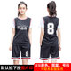 籃球服女套裝女生短袖比賽假兩件運動(dòng)籃球衣女子韓版學(xué)生女士球衣 黑色膠印白色-致青春 XL【160-165cm】