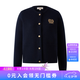 ELAND衣戀毛針織衫女復古圓領刺繡單排扣開衫新款 藏青色(59)Navy M /165