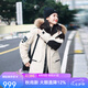 坦博爾小紅書同款情侶羽絨服男女派克貉子毛領連帽戶外工裝外套TF236579 落英米 S (160)