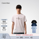 Calvin KleinJeans【純棉透氣】夏季男女情侶休閑通勤ck印花短袖針織T恤上衣 YAA-月光白 M 尺碼偏大，建議拍小一碼