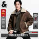 杰克·瓊斯（JACK&JONES）男裝春季新款棉服百搭保暖日常通勤翻領毛領外套225409036 E08深棕色 M （175）