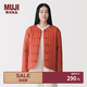 MUJI 女式木棉混盤扣棉服夾克外套女款女裝棉衣新中式26年 BD12HA6S 磚紅色 M (160/84A)