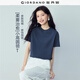佐丹奴（Giordano）T恤女純棉親膚氣質(zhì)小衫女舒適寬松小高領(lǐng)t恤女短袖05322396