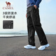 駱駝（CAMEL）梭織長(cháng)褲男防潑水寬松闊腿褲情侶戶(hù)外登山工裝風(fēng)休閑長(cháng)褲女 J14CA66645，幻影黑，男 L