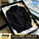 JEEP SPIRIT2026秋季新款翻領毛衣男韓版修身打底衫男士工裝內搭半高領針織衫 黑色【奢級甄選】 M 適合100-125斤【奢級甄選】