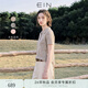 EIN言文藝花邊POLO領(lǐng)休閑簡約通勤針織衫上衣 女2026夏季新款 亞麻色 M