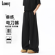 LOMBT垂感休閑褲子男士秋季潮流直筒寬松百搭舒適闊腿長褲TB09黑色2XL