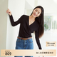 EP雅瑩[瘦瘦衫]V領修身顯瘦黑色內搭打底衫上衣女商場同款5599N 長袖 M