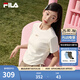 FILA 斐樂官方女子針織短袖衫2026夏新款時(shí)尚休閑刺繡logo修身T恤 云菇白-WT M 165/84A/M