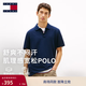 TOMMY JEANS【華夫格肌理】26春夏新款男女情侶美式潮流重磅短袖T恤POLO衫 藏青色C1G *尺碼偏大，建議拍小一碼 L